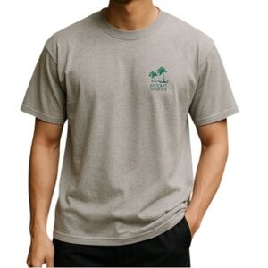MAUI Hawaii Mens Embroidered Grey Crewneck T-Shirt Gildan Ultra Cotton L
